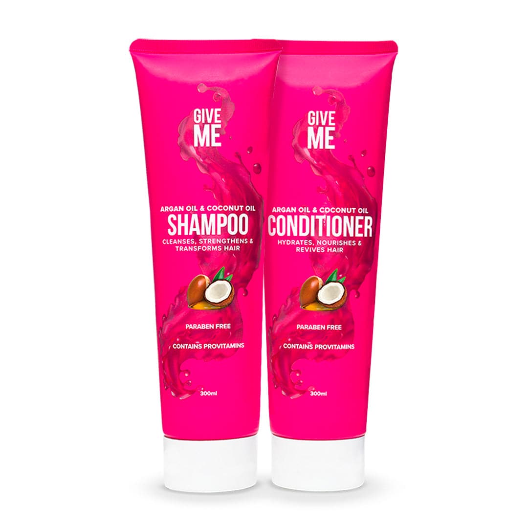 Nourishing Shampoo & Conditioner Bundle - Argan Oil & Coconut Oil - Give Me Cosmetics